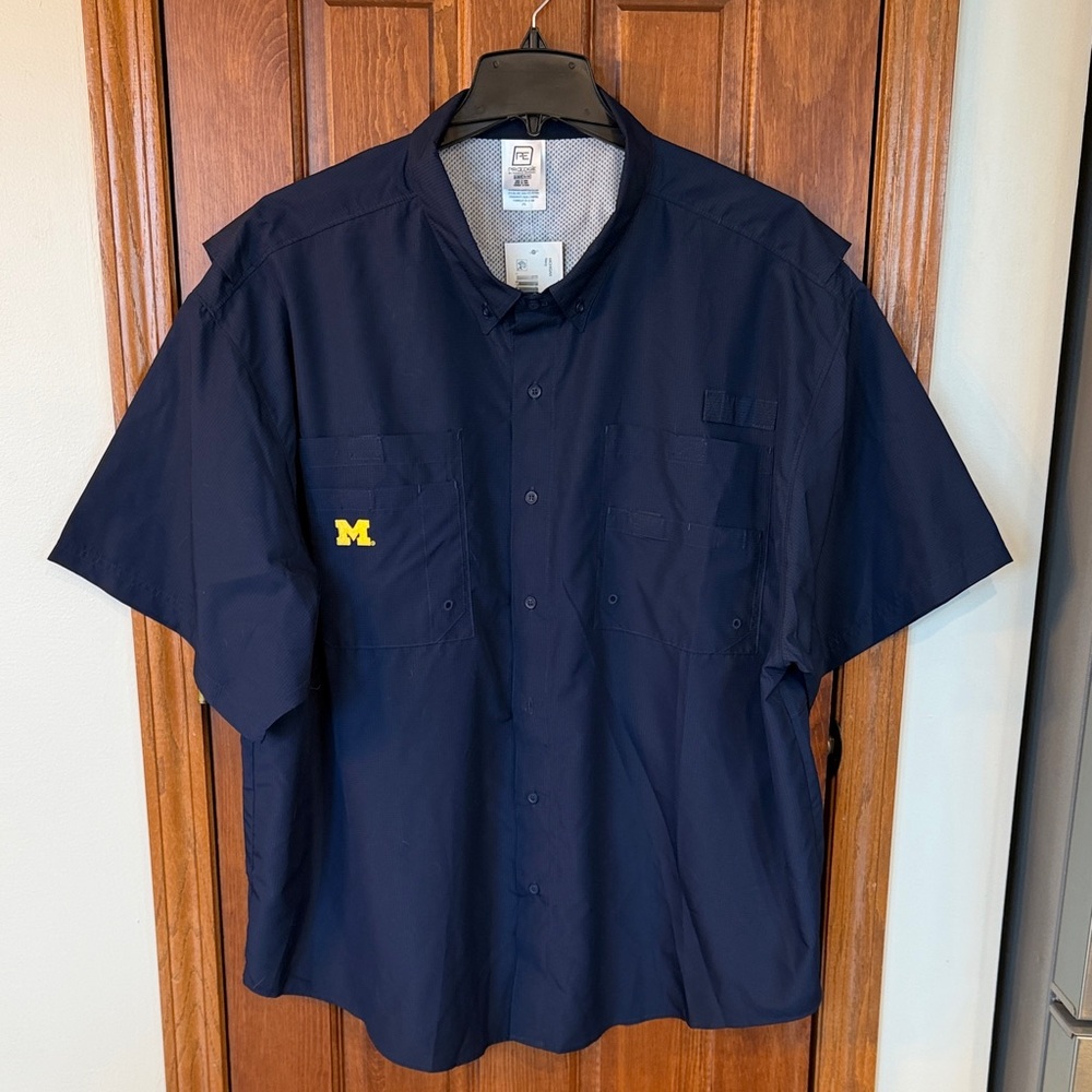 Men's Navy Blue Short Sleeve Casual Shirt